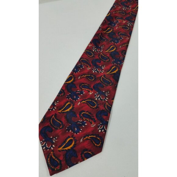 Ketch Paisley Red & Blue Necktie Polyester Made In USA - Picture 5 of 10